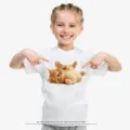 Maglietta manica corta girocollo per bambini con stampa gattino, comodo top estivo. - N4 Gattino che mostra la pancia / XS