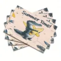 Summer alligator print linen placemat, heat-resistant table mat for dining and party decor. - 30cm*45cm / 36