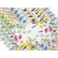 Watercolor wildflower print linen placemat set table mat heat-resistant dining decor - 30cm*45cm / 37