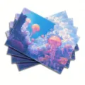 Fantasy jellyfish print linen placemat table mat, decorative heat resistant dining mat. - 30cm*45cm / 40