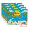 Summer beach themed placemat set, vibrant tropical palm tree print table mat for holiday party decor - 30cm*45cm / 46