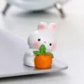 Carina statuetta di coniglio bianco con carota ornamento da scrivania decorazione resina - Coniglio Carota