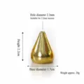 Portainciensos de metal con forma de gota dorada cono 2.2cm altura diseño compacto - Quemador de incienso gota de agua grande para bobinas y varitas