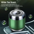Ambientador coche perfume solido portavasos difusor de aroma verde metal elegante - Té blanco