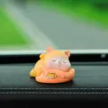 Lindo adorno de resina con figura de animal durmiendo para salpicadero de coche. - 1 Pieza / Shiba Inu