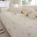 Copridivano rinfrescante estivo traspirante con motivo floreale tappetino antiscivolo - 70*70cm / Trifoglio Lime - Caffè