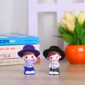 Cute cartoon doll couple figurines home decor desktop resin ornaments for kids room. - Heart Boy & Happy Boy Pair