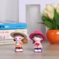 Cute cartoon doll desktop ornament resin figurine home decor creative room decoration - Mier & Flower Girl Pair