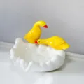 Cute ceramic duck soap dish tray, creative cloud-shaped soap holder for bathroom home decor - White Couple Ducks Soap Dish