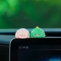 Cute car dashboard hanging ornament resin lovely pig and dinosaur desktop decor figure - Pig + Dinosaur - Pack of 2