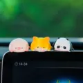 Cute animal car dashboard monitor hanging doll ornament, creative interior decoration style. - Pig, Corgi and Bear (Set of 3)