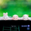 Cute cartoon animal spring dashboard figurines, rabbit pig cat car interior decorations. - Lying Plushies (Cute Pig + Lucky Cat + Cute Rabbit) - Pack of 3