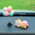 Car dashboard ornament cute cartoon cat and colorful balloon tree resin desktop decor. - Cat with Balloon