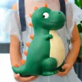 Großer grüner Dinosaurier Sparschwein Vinyl Münzbehälter Spardose Kinderzimmer Deko - Dinosaurier (Groß) / Groß (16x12x21cm) / Grün