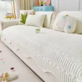 Copridivano scanalato bianco crema, cuscino per divano antiscivolo universale per casa. - 70*70cm / Umore irregolare - Bianco