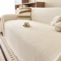 Solid color chenille sofa cover, modern minimalist full cover sofa blanket, thickened dustproof - 180*130CM / Light Weave - White