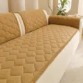 Thickened plush anti-slip sofa cushion cover, cozy quilted camel couch cover for winter. - 70*70cm / Yellow
