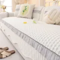Cream chenille sofa cushion cover, non-slip four seasons universal straight sofa seat protector. - 70*70cm / Ice Island - Grey