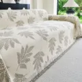 Pastoral style sofa cover blanket universal all inclusive breathable slipcover protect - 180*130CM / Feather Leaf - White