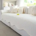 Ice silk sofa cover with elegant foxtail pattern, modern universal living room protector. - 70*70cm / White