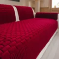 Corduroy sofa cushion cover, red anti-slip four season universal minimalist living room decor - 90*70cm / Graceful Weave - Red