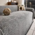 Chenille sofa cover blanket for living room, modern textured furniture protector mat. - 180*130cm / Colored Weave - Gray