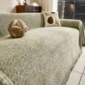 Chenille sofa cover blanket textured throw towel universal four seasons living room decor - 180*130cm / Colored Weave - Green