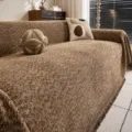 Chenille sofa cover brown textured slipcover four seasons universal decorative throw blanket - 180*130cm / Colored Weave - Dark Coffee