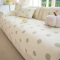 Funda de sofá de seda de hielo de verano, cojín fresco antideslizante de lunares verdes - 70*70cm / Verde