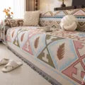 Retro chenille sofa cover bohemian geometric pattern couch blanket living room furniture protector - Tangrui - Feather / 180*90CM