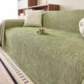 Solid color chenille sofa cover, modern minimalist full-coverage thick dustproof blanket. - 180*130CM / Light Weave - Green