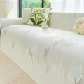 Cooling ice silk sofa cover with elegant blue tulip print full coverage protection. - Woven Ice Silk Rose Cloth - Blue