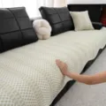 Eis Seide Sofa Kissen Hellgrün Geometrisch Rutschfest Schutzbezug für Ledersofa - 70*70cm / Unregelmäßige Eisfeder - Grün