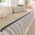 Housse de coussin de canapé d'été en soie glacée rétro, protecteur de salon antidérapant. - 70*70cm / Marron