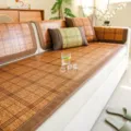 Summer bamboo cooling sofa mat breathable plaid couch cover slipcover living room furniture protector - 50*50CM / Green Plaid - Brown