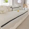 Sommer kühlende Eisseide Anti-Rutsch Sofa Kissenbezug Set mit Blumenmuster und Spitze. - 70*70cm / Blau