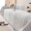 Bohemian sofa cover blanket, black and white geometric woven slipcover for living room living. - 180*130CM / Landscape Black