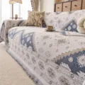 Chenille sofa towel blanket ethnic geometric pattern throw cover for living room decor - 180*130CM / Gold Miner - Light Blue