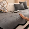 Grey butterfly embossed sofa cover universal four seasons anti-slip couch cushion protector - 70*70cm / Gray