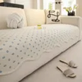 Ice silk cooling sofa cover, breathable summer couch mat with anti-slip design and blue pattern. - 70*70cm / Shaped Green Vine - Blue