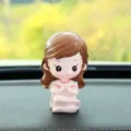 Cute cartoon resin girl car dashboard ornament cute anime figurine interior decor gift. - Yoga Figure (Mom) with Double-Sided Adhesive