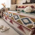 Retro bohemian chenille sofa cover all-season protective blanket for living room decor - Tangrui - TR Polygon / 180*90CM