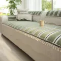 Französischer grüner gestreifter Sofabezug, elegante Wohnzimmermöbel Dekoration Variante. - Einfache Streifen - Grün / 70*70cm
