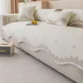 Summer ice silk polka dot sofa cover non-slip protective slipcover for living room decor - 70*70cm / Cooling Polka Dots - Coffee