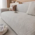 Elastische jacquard bankhoes, universele comfortabele stretch bankbeschermer voor woonkamer. - 1-zitter (Geschikt voor bankmaat 90-140cm) / Bankhoezen met vloeiende textuur - Lichtgrijs