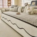 Chenille sofa cover slipcover anti-slip couch cushion protector for living room decor - 70*70cm / Heibian Qingyu - Coffee