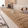 Thickened flannel sofa cover warm non-slip cream style couch cushion protector for autumn winter - 70x70cm / Khaki