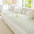 Summer cooling ice silk sofa cushion cover non-slip sectional slipcover green striped home decor - 70*70cm / Irregular Green Crops - Matcha Green