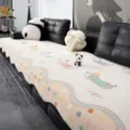 Funda de sofá de chenilla con diseño de perrito bonito y base antideslizante - 70*70cm / Teckel colorido - blanco