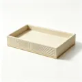 Cream leather desktop storage tray with luxury gold metal base and pleated texture variant. - Pleated Pattern Tray